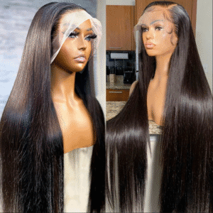 Peluca- cabello 100% humano con encaje frontal transparente