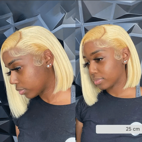 Peluca Bob rubia 100 % humana - Imagen 3