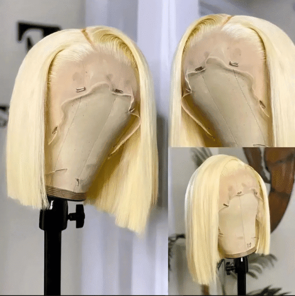 Peluca Bob rubia 100 % humana - Imagen 4