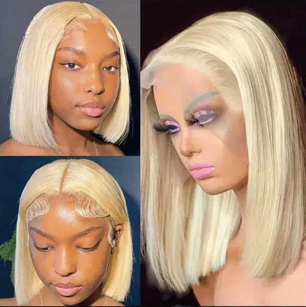 Peluca Bob rubia 100 % humana